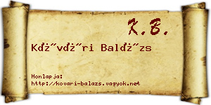 Kővári Balázs névjegykártya