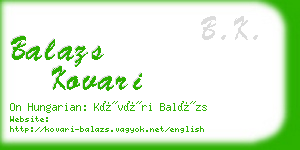balazs kovari business card